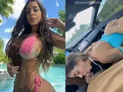 Vazado da Jaiane Limma chupando piroca do cantor dentro do carro