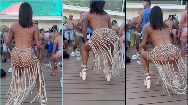 Dá uma olhada na Dessinha Wife se soltando e sambando na festa!