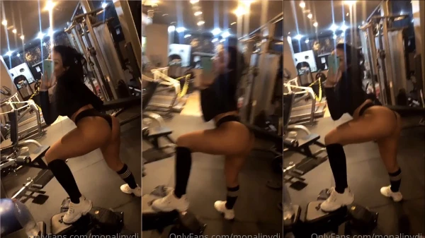 Monaliny Dj dando aquela malhada de calcinha na academia