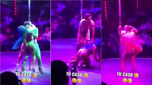 Rolou um vazamento na internet de uma striper que ficou super empolgada ao tirar o membro do cliente pra fora da calça