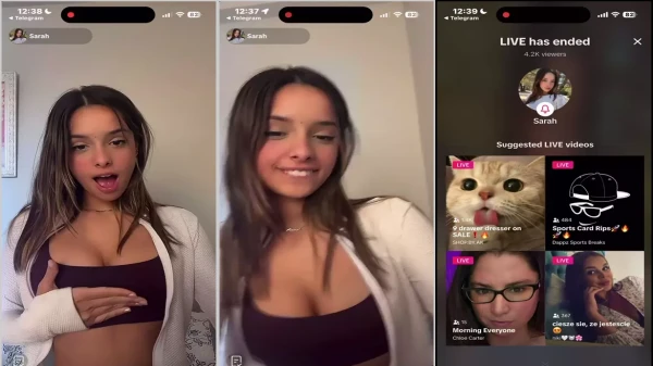 Sarah, a adolescente ousada e sexy, se filmando em um vídeo adulto
