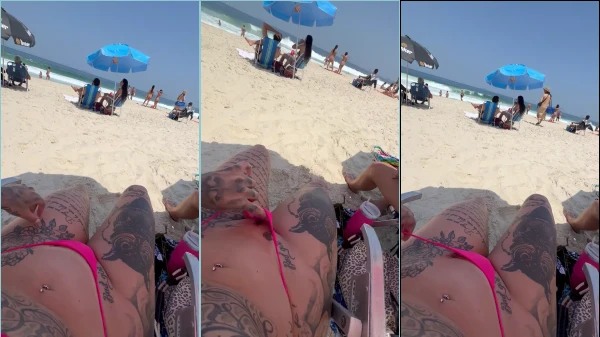 Anny Alves na praia exibindo seu corpão